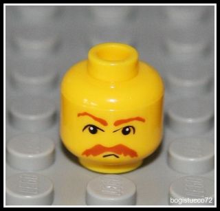 Lego City x1 Yellow Head Brown Mustache ★ Grin Eyebrows 4728 