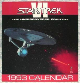 Star Trek VI The Undiscovered Country 1993 Calendar TOS Kirk Spock