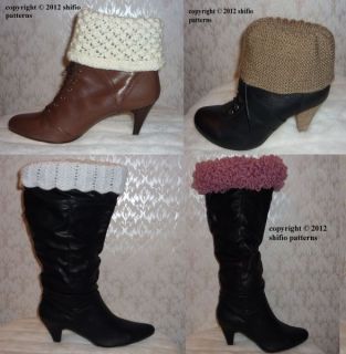 LADIES ADULT BOOT TOPPERS KNITTING PATTERN #205 by ShiFios Patterns