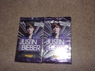 Justin Bieber Trading Cards Lot of 2 packs Sealed