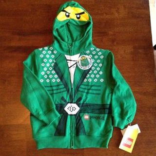 NWT LEGO NINJAGO LLOYD Boys Hoodie Sweatshirt size 4 Costume Green 