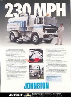 1990 Johnston 600 Street Sweeper Truck Brochure