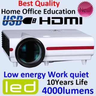   SVGA LCD Video Home Theater 1080P HD LED Projector 20,000H HDMI USB