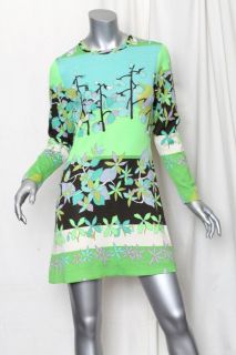 LEONARD PARIS FASHION Bright*VINTAGE* A Line Floral Knit Sweater Mini 