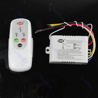   ON/OFF 220V 240V Light Digital Wireless Wall Switch + Remote Control