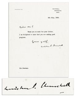 Winston Churchill Typed Letter Signed to his Secretary