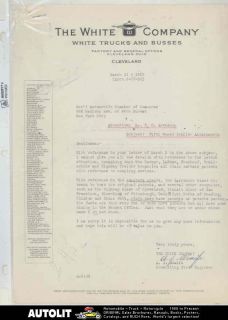 1930 White Truck Concrete Mixer & Fifth Wheel Patent Factory Letter