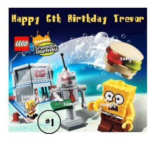 Lego Spongebob Edible Cake/Cupcake/C​ookie Toppers