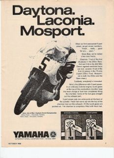 1968 Yamaha 250 250cc Racing Motorcycle Original Old AD