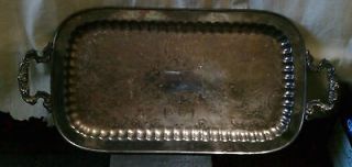 Leonard Silver footed silver plate platter server tray