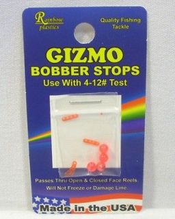   Plastics 4 12lb Test Package of 4 Gizmo Bobber Stops Fishing Tackle