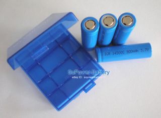   7V 900mAh 14500 ICR14500 AA Li ion Lithium Rechargeable Battery + Case