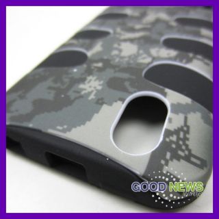   Talk LG Optimus Black P970 Gray Camo Hard Case+Rubber Skin Cover