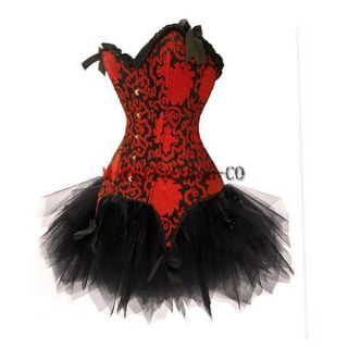   Corset Dress Moulin Rouge Burlesque TUTU Costume Ladies Lingerie S 2XL