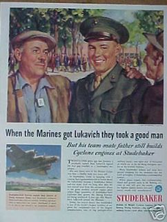 1944 WWII Studebaker Marine Soldier Aircraft Cyclone Engines War 