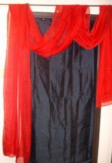 pcs BRIGHT RED Scarf Voile Window Panel Solid sheer valance curtains