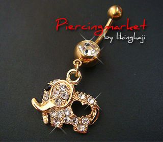   Elephant Belly Button Navel Rings Bar Body Jewelry Piercing E80
