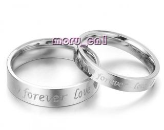   Forever Love Promise Wedding Bands Titanium Couple Ring Set Valentine