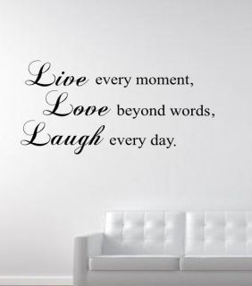 LIVE LOVE LAUGH Wall Art Sticker Mural Decal quote rc 11