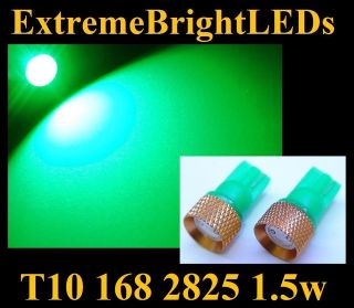 TWO GREEN T10 2825 168 1.5w License Plate Lights Bulbs #67G (Fits 