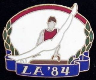 Gymnastics Olympic Pin Badge ~ Pommel Horse ~ LA 1984 ~ LE ~ Los 