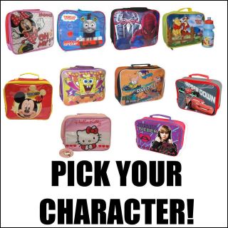 INSULATED LUNCH BAG KIDS SCHOOL FUN FOOD PICNIC BOX SELECT YOUR 
