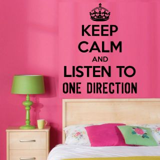   AND LISTEN TO ONE DIRECTION 1D VINYL WALL ART ROOM STICKER MUSIC DECAL