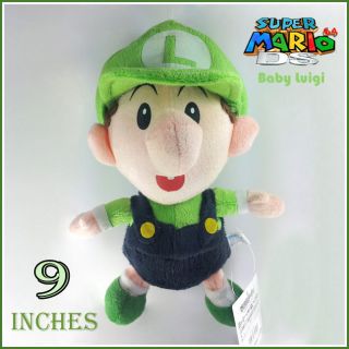 Nintendo Super Mario Bros Baby Luigi Plush Toy Soft Doll Stuffed 