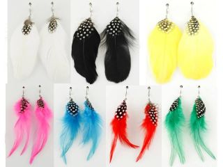 clip on feather earrings in Earrings
