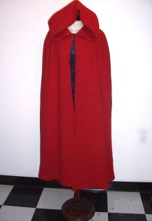 Little Red Riding Hood Rustic Wool Cape Cloak closure options Washable 