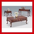   Cherry Brown Wood Occasional Coffee End Table 3 Pcs Set Furniture