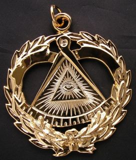 Grand Lodge Gold Jewel Pendant Masonic Officer Freemasonry Chain 