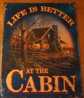   IS BETTER AT THE CABIN Rustic Lodge Primitive Log Home Decor Sign NEW