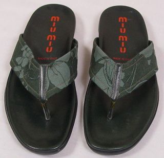   SHOES $385 GREEN DRILL HAWAII THONG LEATHER/COTTON SANDAL 9 42e NEW