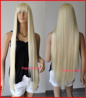40 Long Blonde Bang Straight Cosplay Party Hair Wig