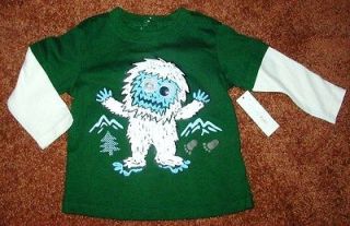 ABOMINABLE SNOW MAN green T SHIRT rudolph SIZE 18M brand new WITH 
