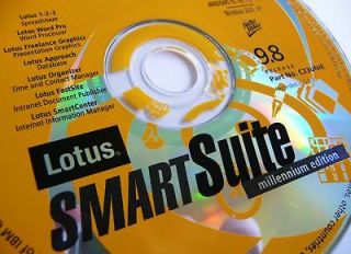 NEW Lotus SmartSuite 9.8 (9.8.2) FULL Runs on Win 7, Vist, XP  123 