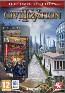 Civilization IV Complete Mac OS 10.5.8, 10.6.6 Intel New & Sealed