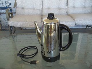 GE Electric 12 Cup Stainless Steel Percolator Complete w/Lock Top A 