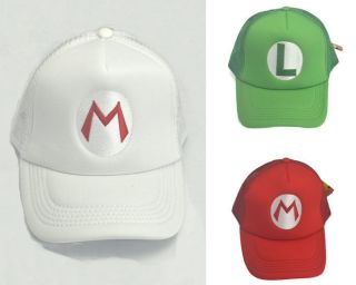 NEW SUPER MARIO LUIGI COSTUME MESH CAP COSPLAY HAT baseball caps