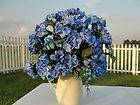 Blue Hydrangea in Cream Pitcher Vase w/ Bling Home Interior Decorating 