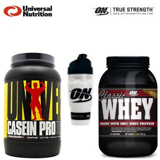 Casein Pro, Classic Whey, ON Shaker Cup Stack, Universal, Optimum