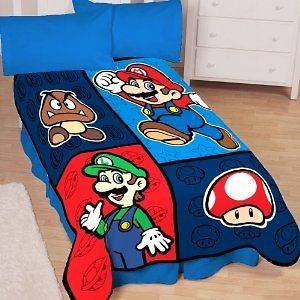 Super Mario Time to Team Up 50 by 60 Inch Microraschel Throw Blanket 