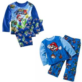 New Boy Super Mario Bros. Galaxy 2 Pajama Sleepwear Shirt Pants Set 