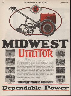 FA 1920 MIDWEST UTILITOR ENGINE TILLER FARM GARDEN MOTOR PLANT 