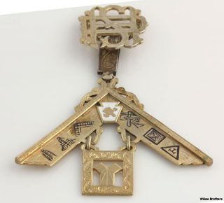1960 Past Master Multi Symbol Masonic Jewel   Fraternal Masons Medal 