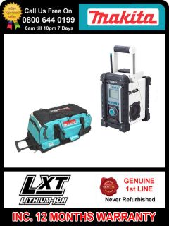 MAKITA 18V LXT LI ION BMR100W SITE RADIO WITH LXT600 HOLDALL TOWABLE 