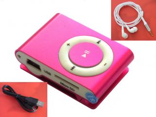 New Pink Mini Metal Clip  Player for 2GB 4GB 8GB 16GB Micro SD/TF 