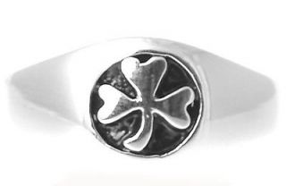 Sterling Silver Shamrock Mens Ring Irish Made celtic sz 10 11 9 8 13 7 