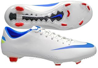 New Nike Mercurial Miracle III FG Mens Soccer Cleats, White/Blue/Red